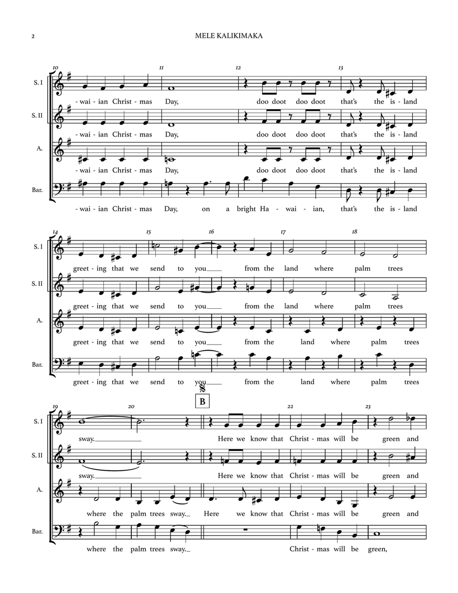 Mele Kalikimaka A Cappella scores gallery preview page 3
